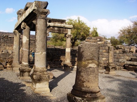 Basalt synagogue at Capernaum. Photo by Leon Mauldin.