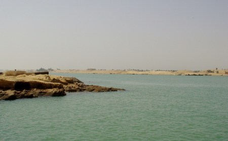 From Sinai looking across Suez to Egypt. Photo by Leon Mauldin.