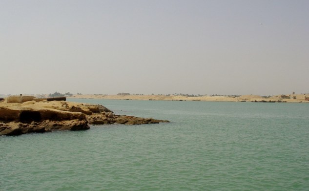From Sinai looking across Suez to Egypt. Photo by Leon Mauldin.