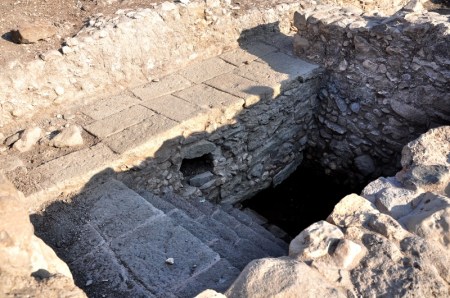 A mikveh at Magdala. Two mikva'ot were found at the site. Photo by Leon Mauldin.