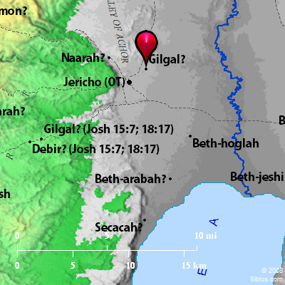Israel's encampment at Gilgal. BibleAtlas.org