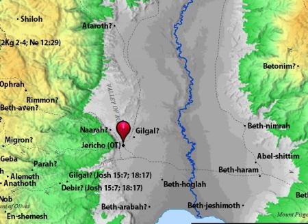 Jericho. Map by BibleAtlas.org.