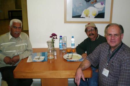 At Natana, Israel. Fawzi, driver at left, and Elie, center. Photo ©Leon Mauldin.