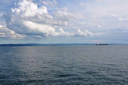 In Trieste, Italy, looking across the Adriatic to Slovenia. Photo by Leon Mauldin.
