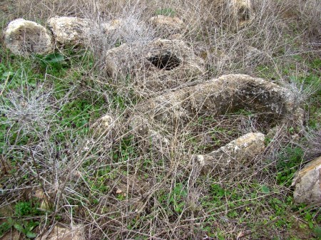 Remnants of olive presses at Ekron. Photo by Leon Mauldin.