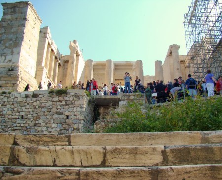 Propylaea leading to Athens Acropolis. Photo by Leon Mauldin.