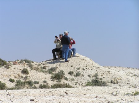 At Michmash. Leon Mauldin, left, Randy Parrish, center, Elie Ben Meir at right. Photo by Jenny Reed.