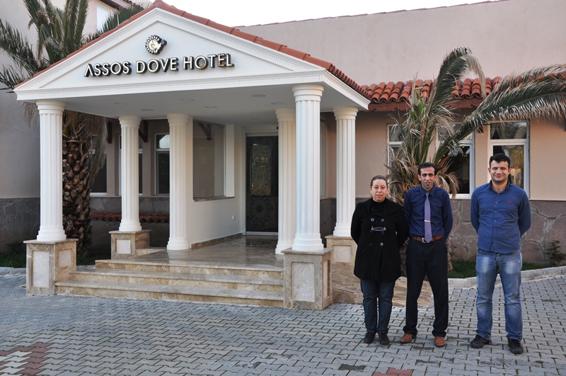 Staff at Assos Dove Hotel. Photo by Leon Mauldın.