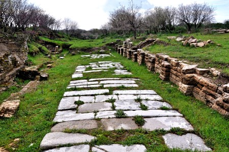 Roman Road at Troas. Led down to the harbor below. Photo by Leon Mauldin.