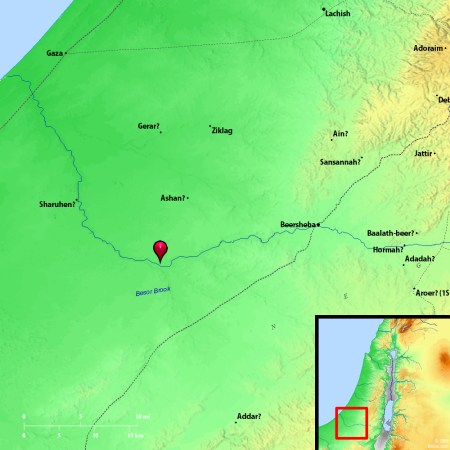 Brook Besor. Map by BibleAtlas.org.