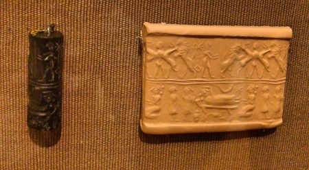 Seal on display, Oriental Institute. Photo by Leon Mauldin.