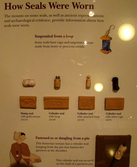 Seals, How Worn. Oriental Institute. Photo by Leon Mauldin.