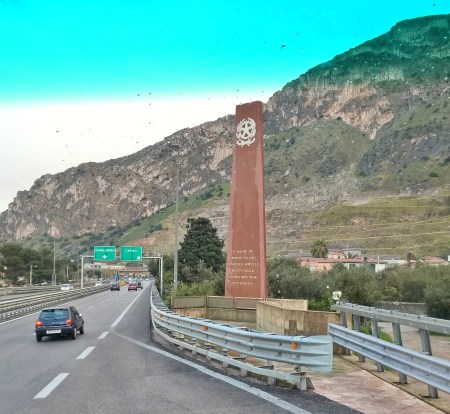 Giovanni Falcone Monument near Palermo, Sicily. Photo by Leon Mauldin