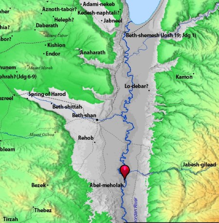 Abel-meholah. BibleAtlas.com.