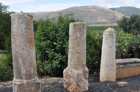 Milestones from the Beth Shan area, at Gan Hashlosha National Park. Photo by Leon Mauldin.