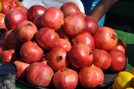 Pomegranates at Caesarea. Photo by Leon Mauldin.