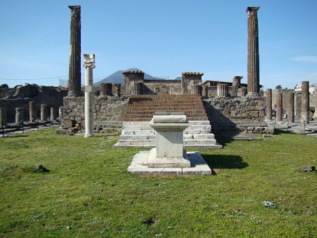 Temple of Apollo, Pompeii, Italy. Photo by Leon Mauldin. Mt. Vesuvius may been seen the the background.